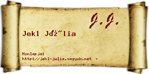 Jekl Júlia névjegykártya